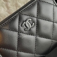 香奈兒 Chanel so black ㄇ字拉鍊零錢包/卡包