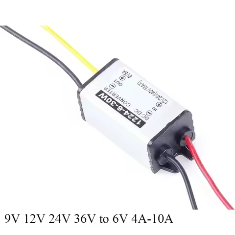 9V 12V 24V 36V to 6V 4A-10A DC-DC Buck Power Converter Step Down Power Supply Waterproof 12V 24V to 