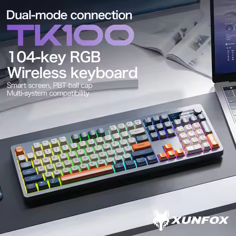Xunfox TK100 Bluetooth wireless dual-mode keyboard desktop laptop office E-Sports gaming RGB light e