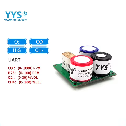 YYS 4IN1 O2/CO/H2S/CH4 Gas Sensor Replace ZCE04B Gas Sensor Industrial Detection Module UART Or RS48