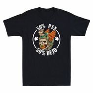 Skull 50 Percent Pen - 50 Percent Dejo Funny Greaser Vintage Men's T-Shirt