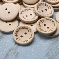 HANDMADE WITH LOVE wooden button Wooden button 1.5cm 2cm 2.5cm