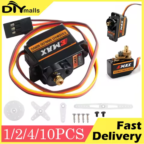 Emax 9g Servo ES08MA II Aircraft Fixed Wing ES08MA Metal Gear Simulation Robot Servo for RC Car Axia