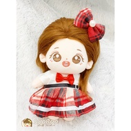 RED CHECK - doll Clothes 20cm Cotton doll 20cm 15cm Cotton doll clothes anapas cute clothes fashion 