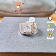 Nhẫn Nam Vàng Trắng Ngầu Đẹp Nhẫn Nam Đính Đá Cao Cấp Không Phai Tặng kèm hộp Lokalo - Đeo Dự Lễ Tiệ