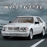 1:24 Scale Benz W140 320SEL Alloy Car Model Diecast Car Sound Light Car Lovers Collection Kids Birth