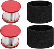 49-90-1900 HEPA Vacuum Filters & 49-90-2015 Sponge Filters Compatible with Milwaukee Cordless M18 2 