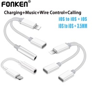Fonken 2 in 1 IOS Earphone Adapter Charging Converter IOS To 3.5mm iOS Earphone Adapter