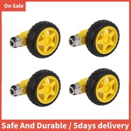 4PCS DC Electric Motor + Plastic TT Motor Tire Wheel Dual Shaft Gear Motor TT   for  Smart Car
