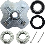 STABSOLI Rear Left Wheel Axle Hub & Bearing Seal Kit & Castle Nuts with Pin for Honda Rancher 350 40