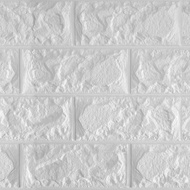 宣影布 美牆貼貼 立體 白色磚 10片裝 DIY抑菌環保 不織布 自黏 壁貼