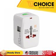 🔥PROMO PRICE🔥 All in One 2USB Universal Travel Plug Adapter White 6A 250V