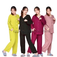 COD BAJU SETELAN WANITA LD110 RAYON POLOS LENGAN PANJANG CELANA PANJANG I CPLP KV I