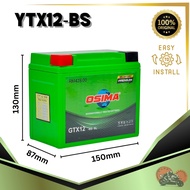 OSIMA GTX12-BS Motorcycle Battery | 12V Bateri | YTX12-BS | VERSYS NAZA BLADE ER6 GSX VESPA VULCAN D