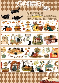 【Limited Stock Available】 1 Loop Winter season Christmas cute animals cat shop washi PET Tape sample