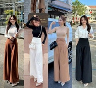 Quần tây nữ xếp lycó xẻ túi bên hông hack dáng ống suông dài 100-102cm chiều rộng ống 28cm (mã :HTB1