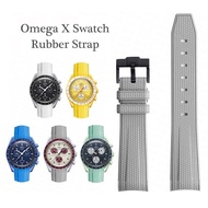 ☜✹❦ สายนาฬิกาสำหรับ Omega X Swatch Joint MoonSwatch สายนาฬิกา Seamaster 300 ผู้ชายผู้หญิง 20 มม. ยางซิลิโคนปลายโค้งสำหรับ Seiko
