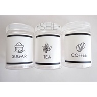 COFFEE SUGAR TEA JAR / COFFEE SUGAR TEA JAR / PLASTIC JAR / COFFEE JAR / AESTHETIC JAR