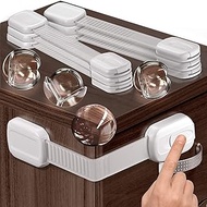 Child Proof Locks for Cabinet Doors (6 Pack + Gift) Safety Locks for Cabinets and Drawers - Baby Pro