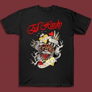 Men's T-Shirts Ed Hardy Tiger Rhinestone With Eagle Wingerpent