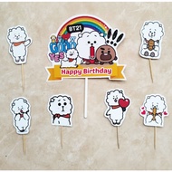 Topper toper decoration skewer cake happy birthday birthday kpop character bt21 bt 21 RJ