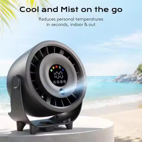 New Misting Fan Desk Fan Turbo Table Fan for Bedroom Celling Fan with Mist Spray 100-Speed Display, 