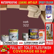 FULL SET Epoxy Floor Coating [FREE Painting Tool Set] 1L - 322 Oak • Package A