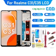 LCD For REALME C35/C31  Display Touch Screen Assembly With Frame + Free Tools & Screen Protector