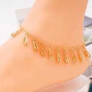 Hyl Jewelry 35A Gelang Kaki Titanium Wanita Emas Muda Perak Asli Dewasa Anti Karat Silver Kerincing