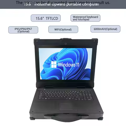 15.6 Inch Industrial Upward Portable Computer For Nvidia Quadro RTX 3050 Graphic Card Rugged Laptop 