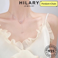 HILARY JEWELRY 純銀項鏈 Rantai Women Korean Original Simple Leher Pendant Perak Necklace Perempuan For Silver Sterling Chain Ring Accessories 925 N447