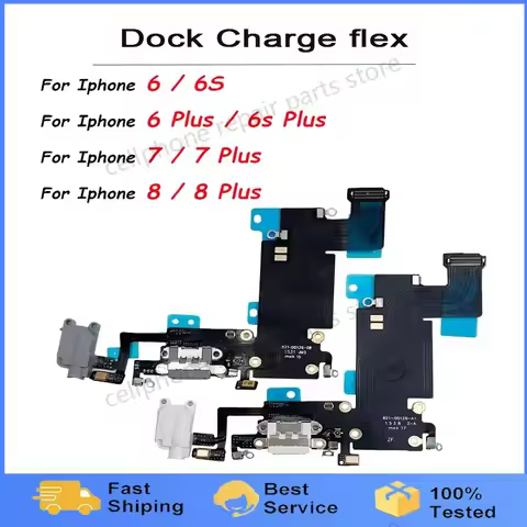 Fast Charger USB Dock Charging Dock Port Board With Mic Microphone Flex Cable For Iphone 6 6S 7 8 Pl