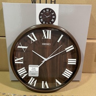 Seiko Clock QXA810Z Decorator Dark Brown Roman Numeral Quiet Sweep Silent Analog Wall Clock QXA810