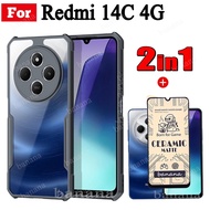 2 in 1 Redmi 14C 4G Shockproof Phone Case for Redmi 13C C75 Redmi A3 Ceramic Tempered Glass + Privac