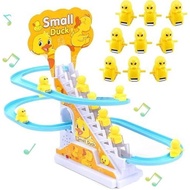 Small Ducks Climbing Toys, Electric Ducks Chasing Race Track Game Set, Playful Roller Coaster Toy wi