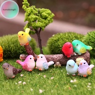 homeliving 1pcs Artificial Colorful Little Bird Figurine Animal Model Home Decor Miniature Fairy Garden Decoration Accessories Modern sg