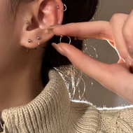 [Taiwan Shipment] zoozmini Plain Circle Earrings Female 925 Silver High-End Circle Earrings Earrings