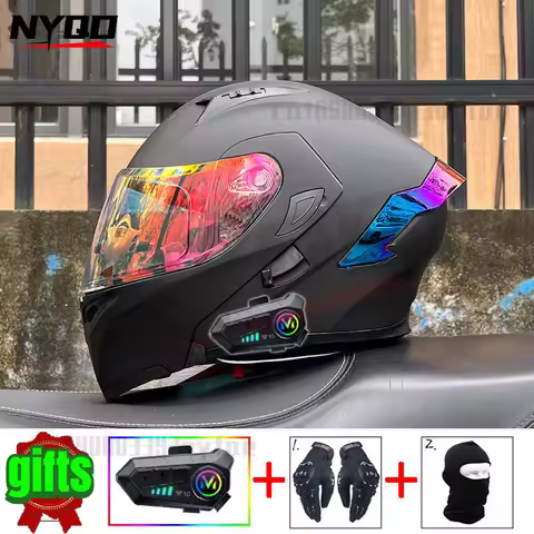 ORZ motorcycle Bluetooth helmet four season motorbike helmet for men women motocross helmet DOT cert