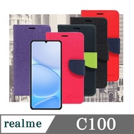 Card Leather Case Suitable for realme C100 Classic Book Two-Color Magnetic Buckle Side Flip Can Stan