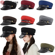 MEIHUAA Navy Cap, Vintage Flat Top Hat Beret Hats, Flat  Cap Duck Tongue Cap Warm Painters Cap Flat 