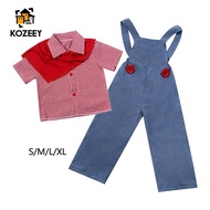 [KOZEEY] Children's Farmer Costume Set, Children's Farmer Shirt, Farmer Overalls, Dress-Up, Role Pla
