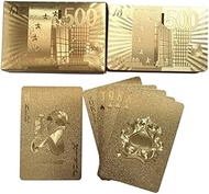 TX GIRL Golden Playing Cards Gold Foil Plated Playing Cards Plastic Waterproof Poker Cards Texas Hol