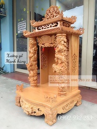 Bàn thờ ông địa thần tài bàn thờ ông địa mái chùa H68 - Đồ Gỗ Mạnh Hùng