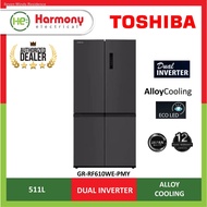 ☌✎¤TOSHIBA GR-RF610WE-PMY Multi Door Dual Inverter Fridge 556L Refrigerator  ( Peti Sejuk ) 冰箱