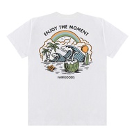 PUTIH Fairgoods T-Shirt - Enjoy the Moment - White premium men and women