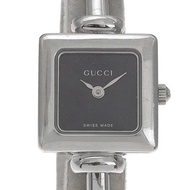 【日本直送】तिचा GUCCI 手鐲錶 1900L 不鏽鋼 石英 指針式顯示 黑錶盤 女仕【二手品】