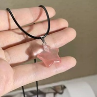 Kalung Pentagram Batu Alam Kalung Liontin Sederhana Kalung Wanita Serbaguna🔥Lovelylife