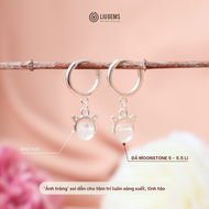 Khuyên Tai Tròn Bạc 925 Liugems Charm Tai Mèo Mix Hạt Đá Tròn Tự Nhiên Dễ Thương Năng Động BT11