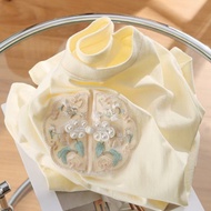 Chinese style national style buckle 2025 T-shirt new short sleeved pure cotton loose top中式国风盘扣2025T恤