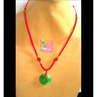 Imported Jade Necklace with Round Donut Pendant Rope Model a Fiber Stonenatural